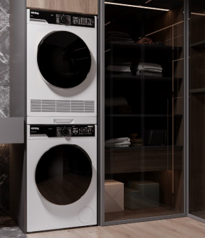 Комплект стиральной и сушильной машины Korting KWM 58LS1297 + KD 60L97 + DSK 150